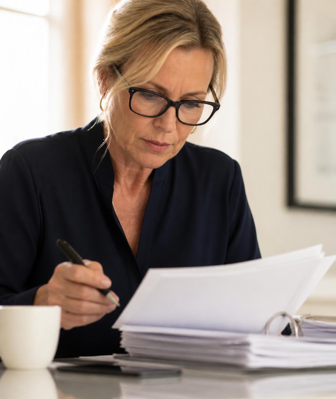 Senior quality consultant working through a validation package